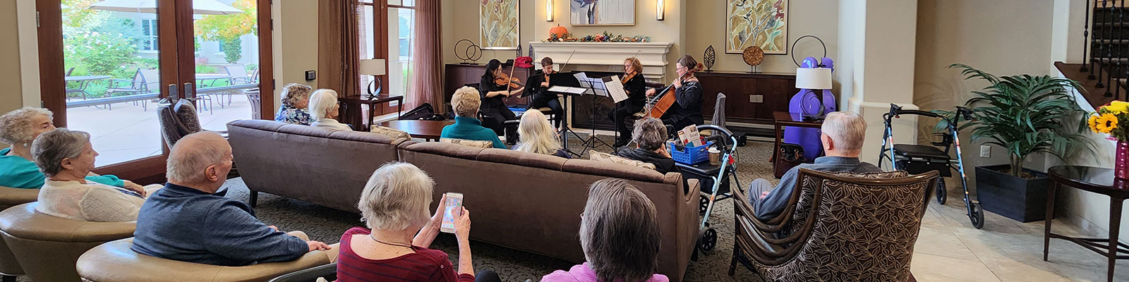 musicians playing for the community