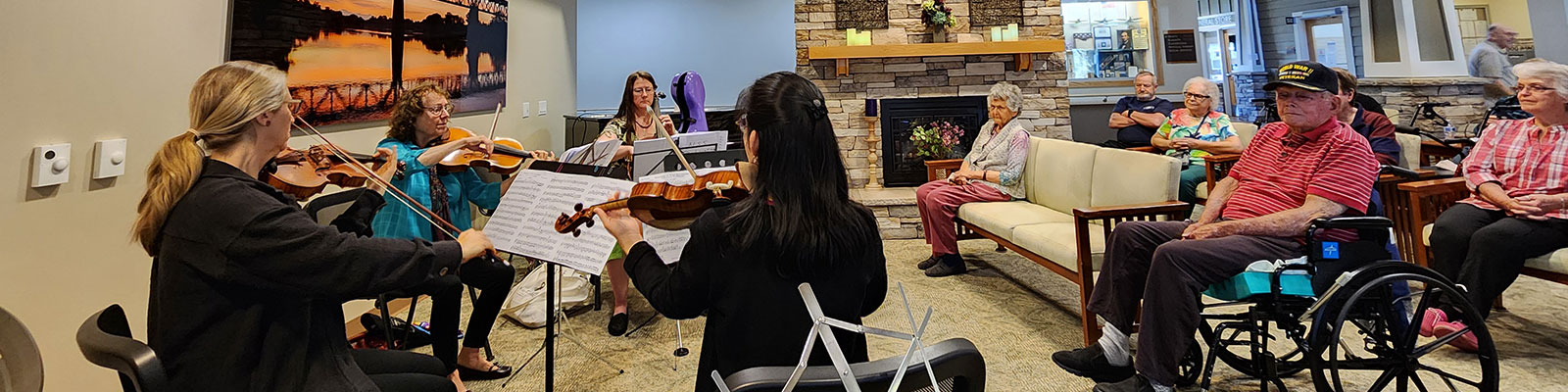 musicians playing to the community